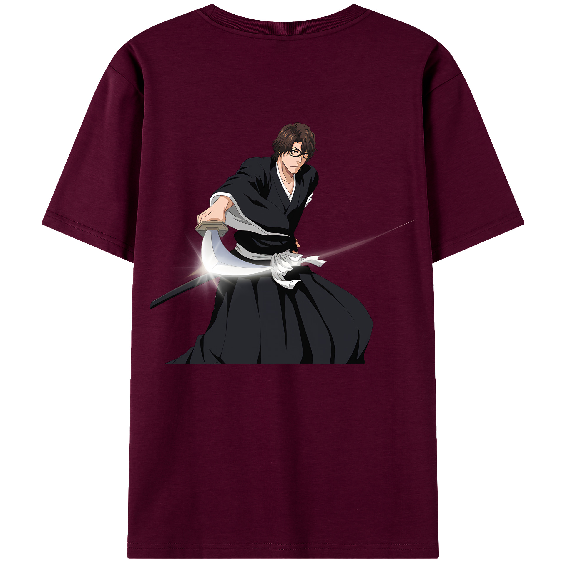（画像用） ブリーチ 藍染 惣右介（あいぜん そうすけ） BLEACH Aizen Sousuke レディース半袖Tシャツ(バックプリント)